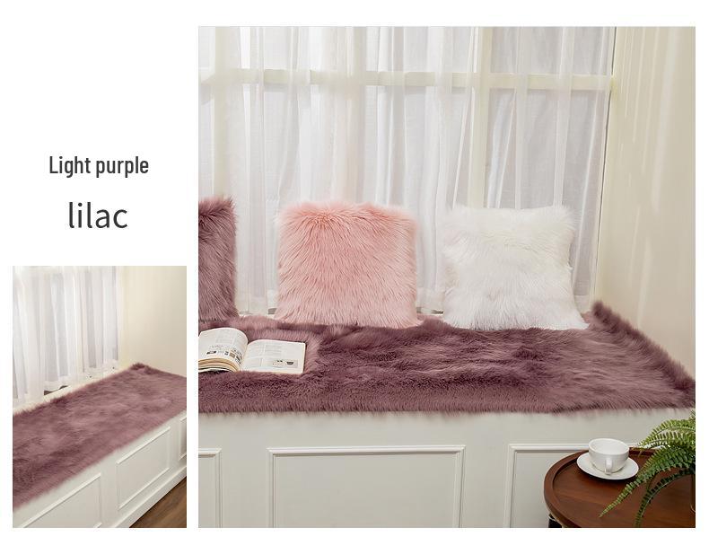 Nordic-Style Imitation Wool Plush Bay Window Blanket Mat - Customizable for Bedroom or Balcony