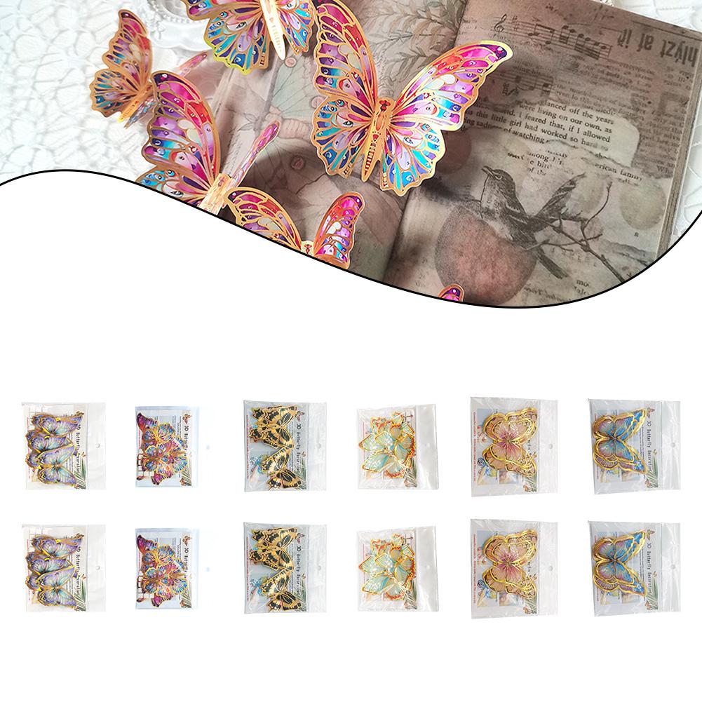 Gorgeous Gold Edged 3D Butterfly Wall Art Stickers Suitable for Weddings Parties and Home Aesthetics Set of 24