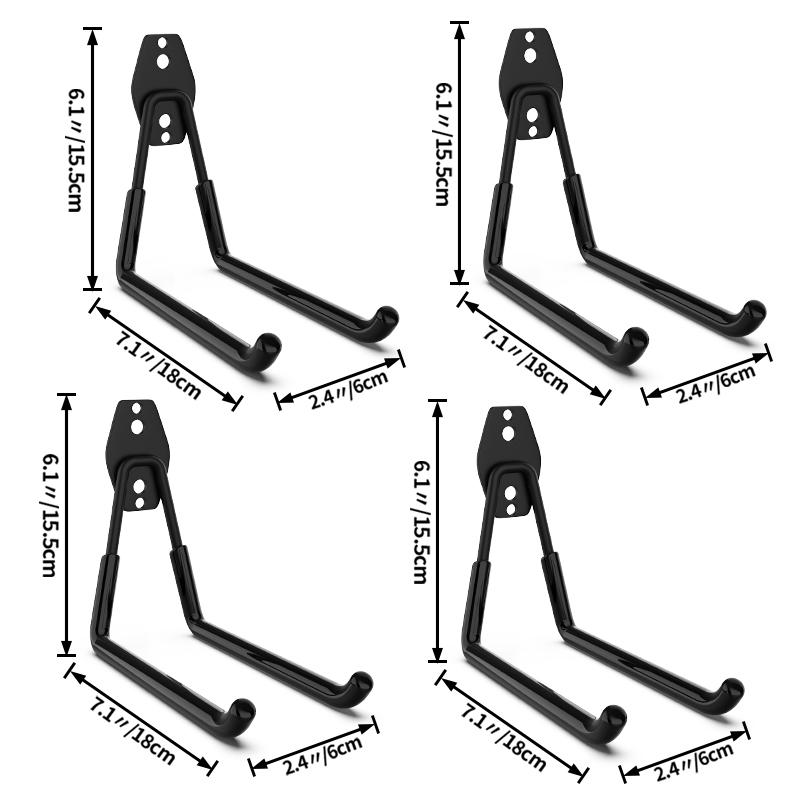 Heavy Duty Metal Hook 5 Size Garage Organizer Hooks Wall Mount Bicycle Hanger Anti-slip Storage Hook For Ladders Garden Tool