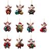 10pc Christmas Hat Pig Decoration Lovely Cartoon Pig Car Pendant Hanging Decoration for XmasTree Pendant Home Party Gift