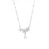Romantic Flower Water Drop Inlaid Necklace for Women In Summer Light Luxury Niche Exquisite Girlfriend