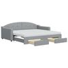 VidaXL Daybed with Trundle and Drawers Light Grey 90x190 Cm Fabric 3197594