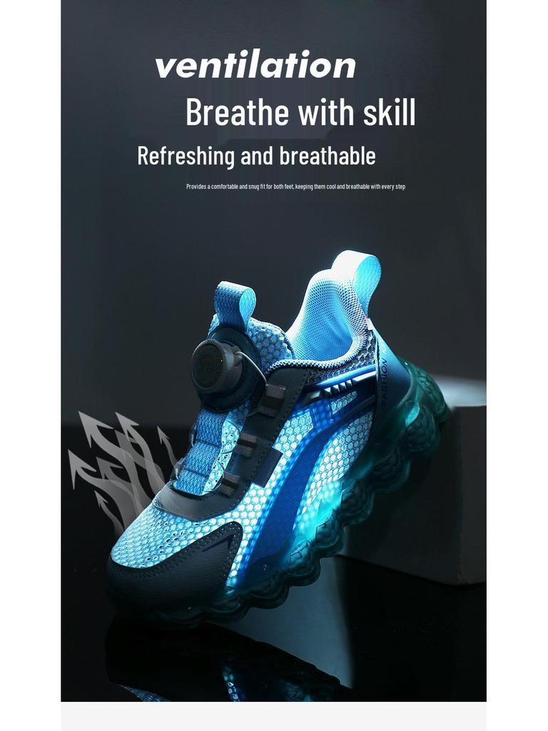 Scarpe da Corsa Traspiranti in Rete per Bambini - Unisex, Ammortizzazione ad Aria, Suola Morbida, Design alla Moda per la Primavera, Adatte a Bambini di Mezza Età e Grandi