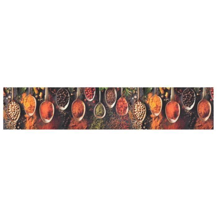 VidaXL Tapis de cuisine lavable impression carrée 60x300 cm velours 136569