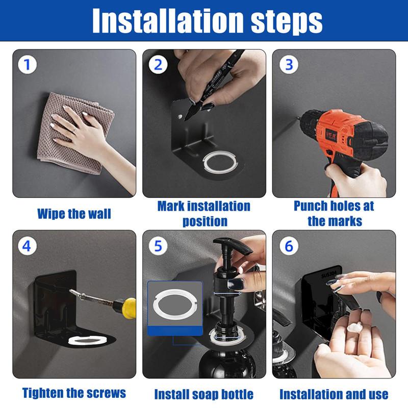 500ml Shampoo Conditioner Bodywash DIspenser Bottle Wall Mounted Bathroom Farmhouse Decor Soap Bottle with Sticker