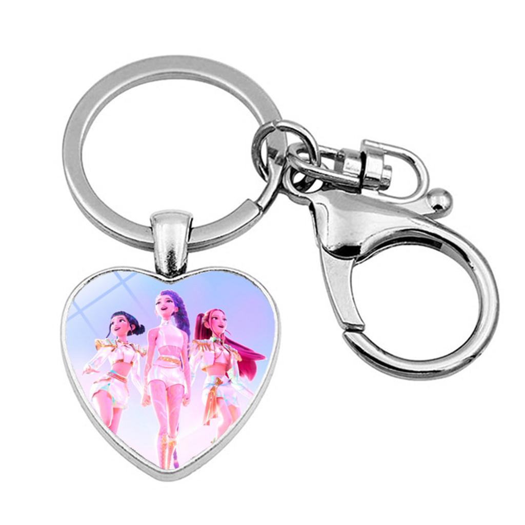 Witch Girl Group Surrounding Love Keychain Pendant Cartoon Anime Heart Pendant Accessories