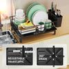 Dish Draining Rack Cutlery Rack with Drain Tray and Drip Line,cup Holder,cutlery holder,Kitchen Countertop Storage Rack