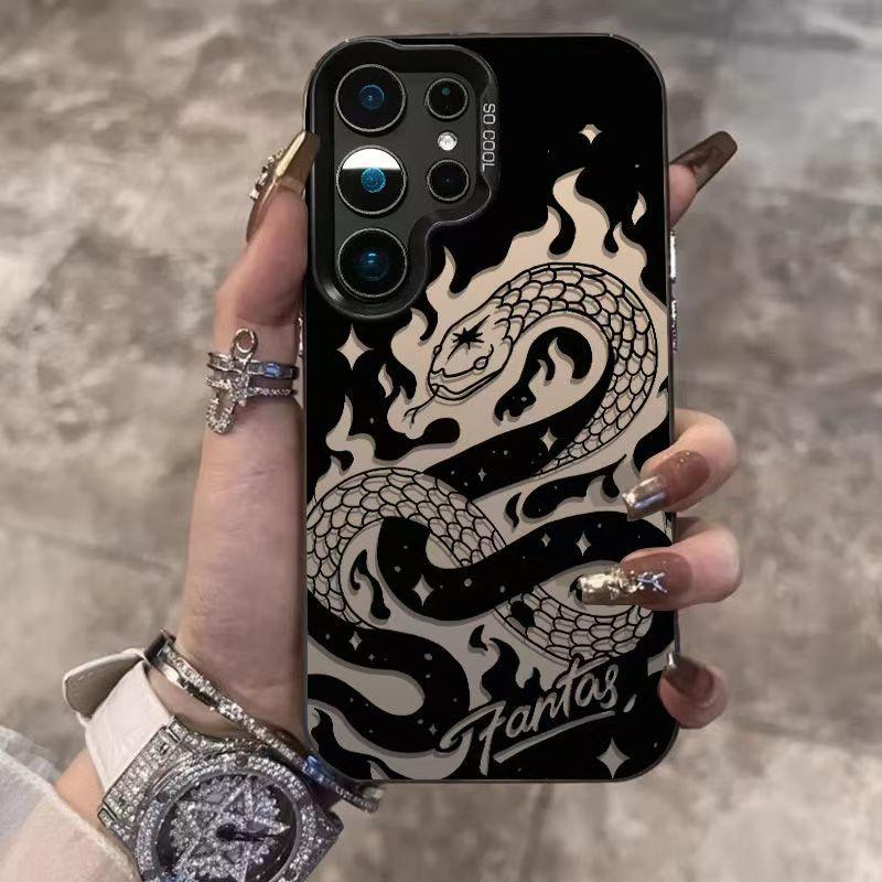 

Модный черный чехол-змея для Samsung Galaxy S25 S24 S23 S22 S21 S20 Plus Ultra FE A73 A72 A71 A52 A51 A32 Galaxy Note20