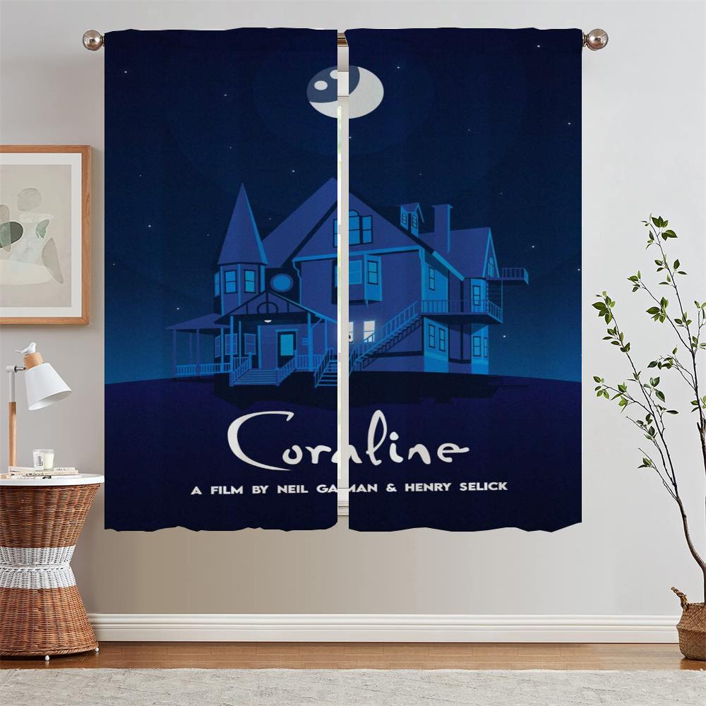 Coralines2 Cabinets for Living Room Decoration Children's Room Curtains Blackout Bathroom Curtain Tiebacks Window Sheer Curtains