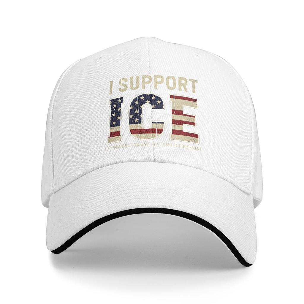 I Support ICE Immigration and Customs Enforcement Baseball Cap Unisex Design Trucker Hat Summer Trendy Fishing Baseball Caps