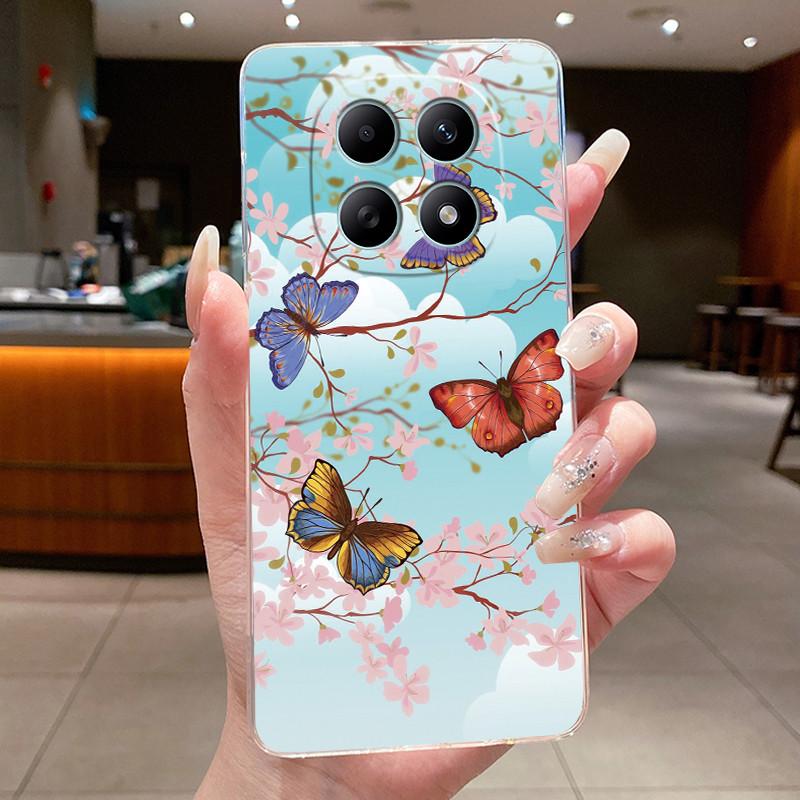 For Xiaomi Poco M8 Pro Casing Clear Luxury Fashion Butterfly Flowers Soft Silicone TPU Case For PocoM8 PocoM8Pro 5G Shell Cover