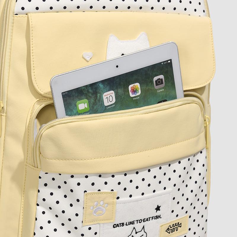 College Style Student Schoolbag Color Block Women's Lightweight Large Capacity Backpack