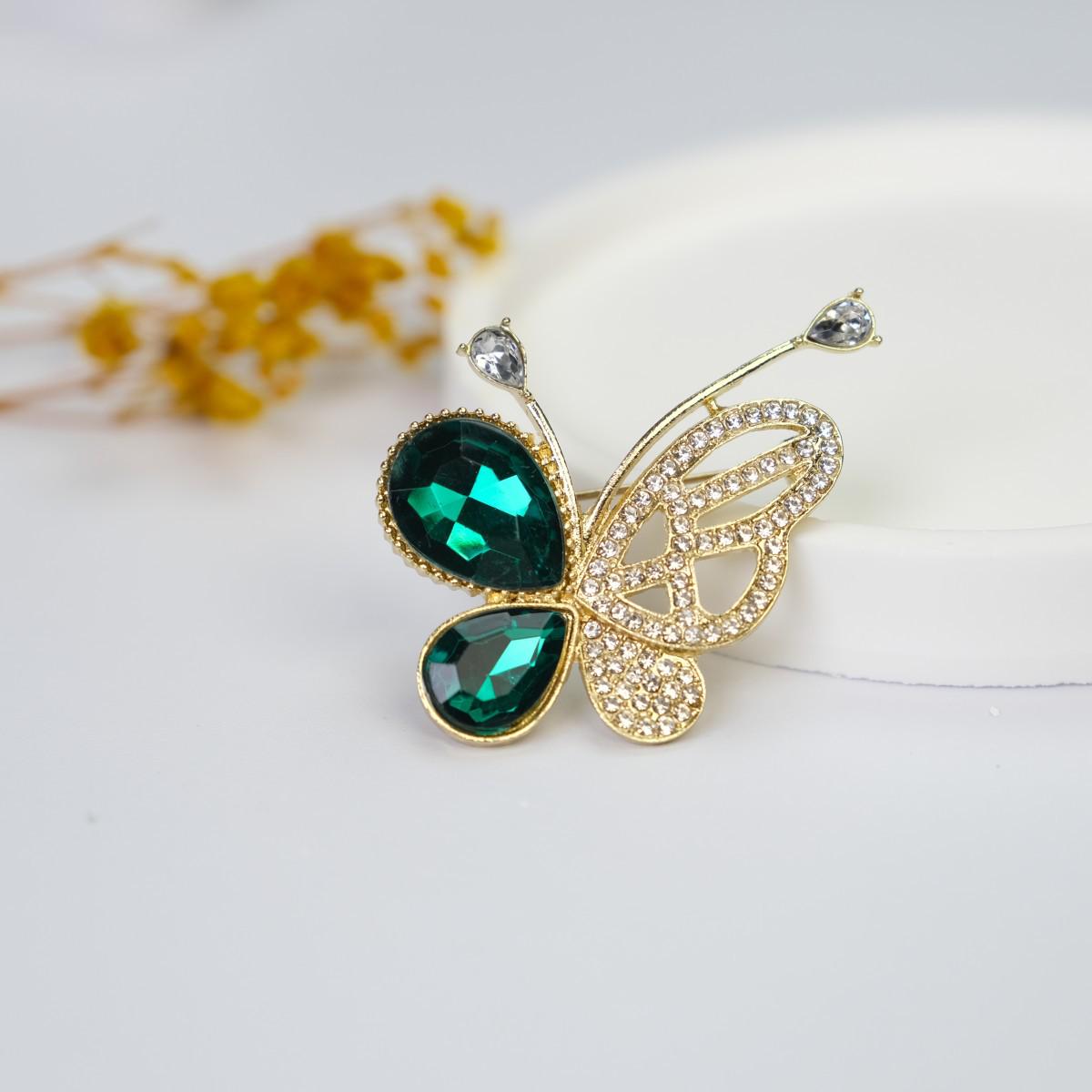 Luxury Retro Rhinestone Butterfly Brooch | Elegant Hollow Design Coat Pin & Anti-Exposure Accessory