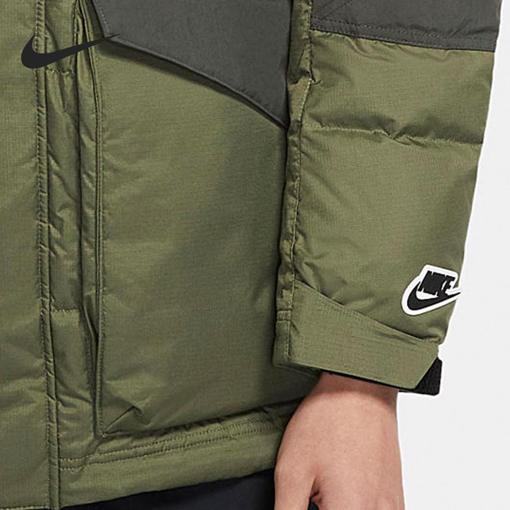 Nike Removable Hood Comfortable Warm Durable Down Jacket Men Jacket Dark-Green CU4393-222