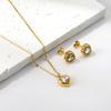 New1 PCS Stainless Steel White Heart Crystal Pendant Necklace 40+5cm Gold Necklace Women Luxury Jewelry O Chain Birthday Gift