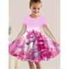 Girls 3D Print Dresses Kids Girl Party Short Sleeve Princess Dress Tank 3D  Butterfly  Print Dress