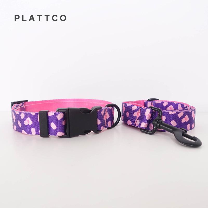PLATTCO Spot Stock Nylon Printed Pet Collar & Leash PDC318 L