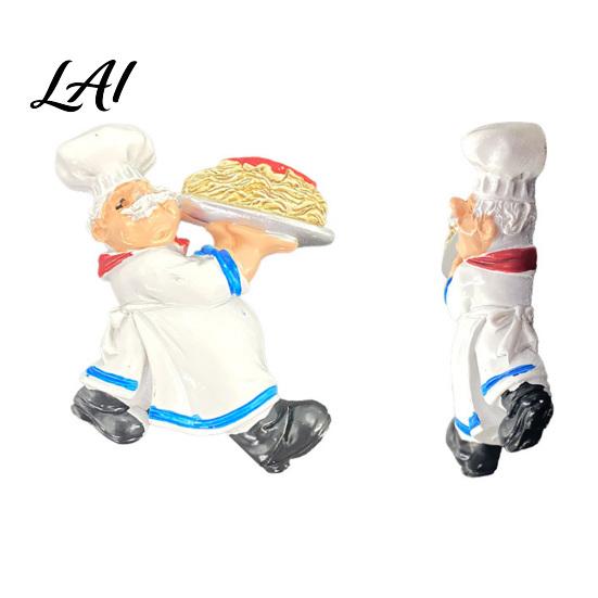Recipe Holder Magnets 3D Cartoon Chef Refrigerator Magnet Resin Baker Decorative Fridge Memo Notes Photo for Home Decor Theme Ornaments