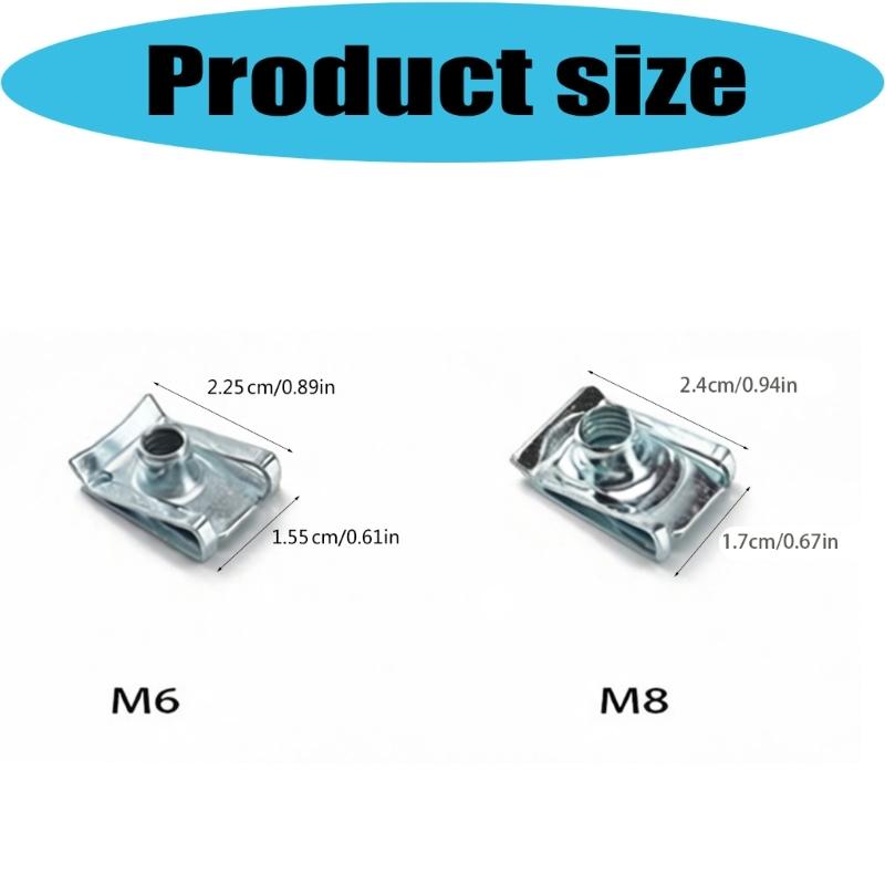10Pcs 6Mm 8Mm Clip On Nuts Automotive Grade Stainless Steel Mounting Hardware For Car Truck License Plate Installation