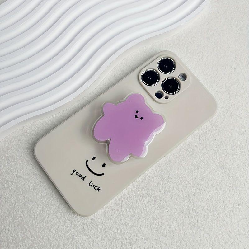 

Acrylic Material Cartoon Cute Bear Design Phone Holder Foldable Grip фіолетовий