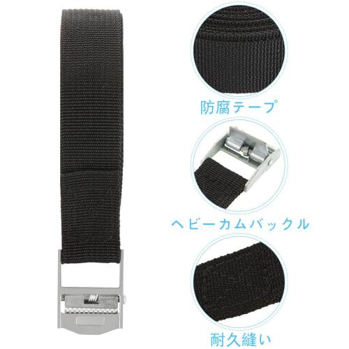 RILIHII [Set of 10] Cargo Tie-Down Straps for Luggage, Motorcycles, and Transport, Earthquake Preparedness Supplies (Black, 5m Length, 25mm Width, 100