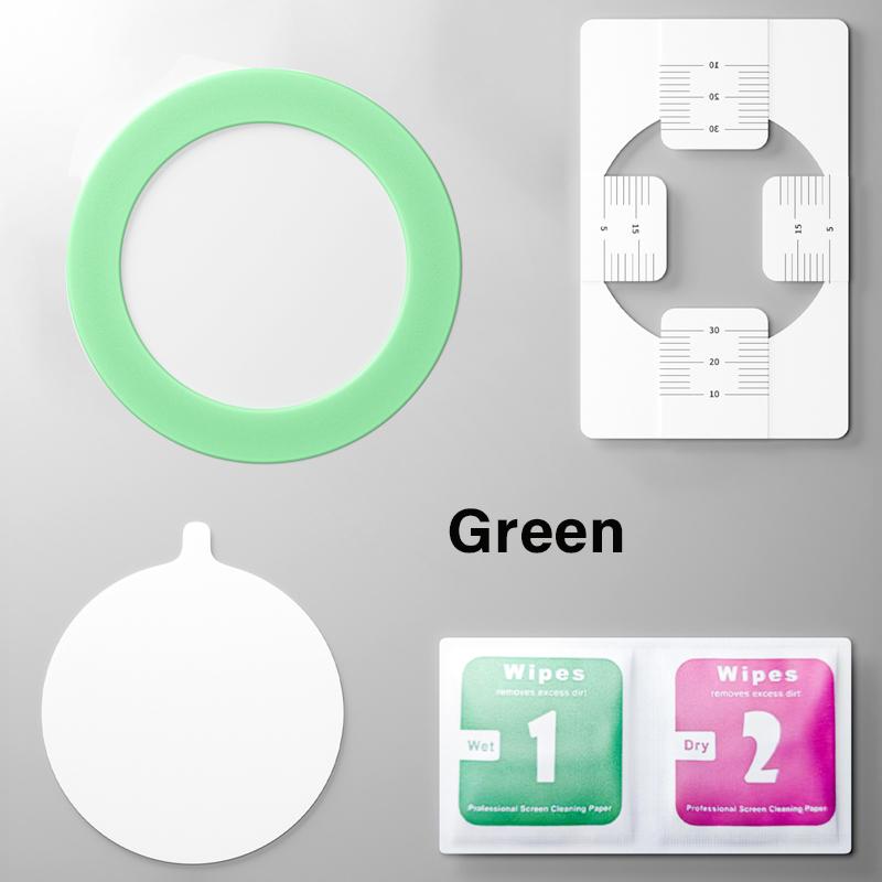 Piastra Magnetica Universale in Plastica per Ricarica Wireless Magsafe Anello Magnetico Staffa Magnetica Supporto per Telefono da Auto con Set di Pulizia