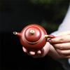 Chinese Handmade Gold Painted Purple Pottery Raw Ore Tea Pot, Household Dahongpao Tea Ceremony Tea Set Kung Fu