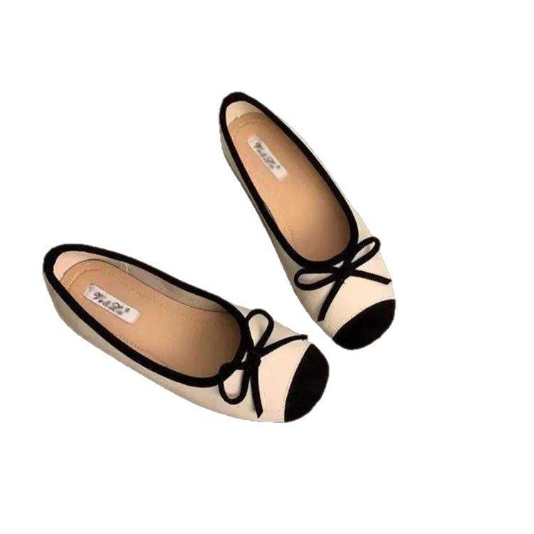 Gentle ballet ladyshoes flats French candy soft sole silver new Chinese red single shoes autumn small fragrant women's shoes