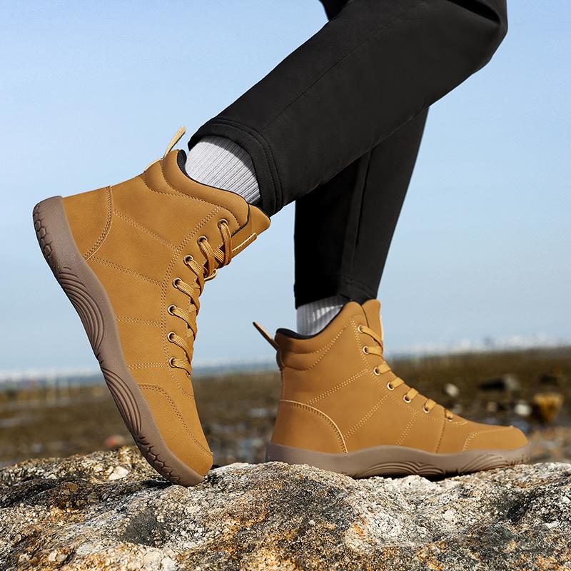 Damskie buty trekkingowe antypoślizgowe Męskie szerokie buty sportowe codzienne do trekkingu wspinaczki Modne wysokie buty ze skóry PU Wodoodporne