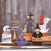 Halloween Sign Decoration Handmade Wood Halloween Decor Spooky Halloween Wooden Ghost Witch Sign for Home Decor