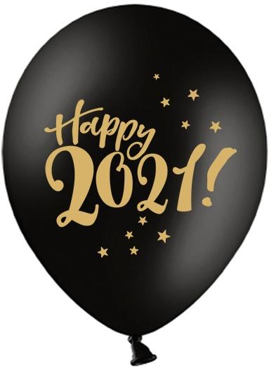 Balony 30Cm Happy 2021! Pastel Black