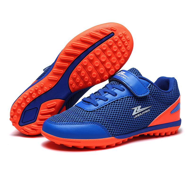 Football Shoes Children Boys and Girls TF Shredded Nails Velcro Elementary and Secondary School Students Training Competition Sports Shoes