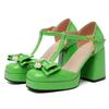 Escarpins à talons hauts pour femmes, chaussures d'été, plateforme, escarpins D'Orsay, lanières, noir, vert, blanc, nœud, fête, danse, chaussures de mariage, femme