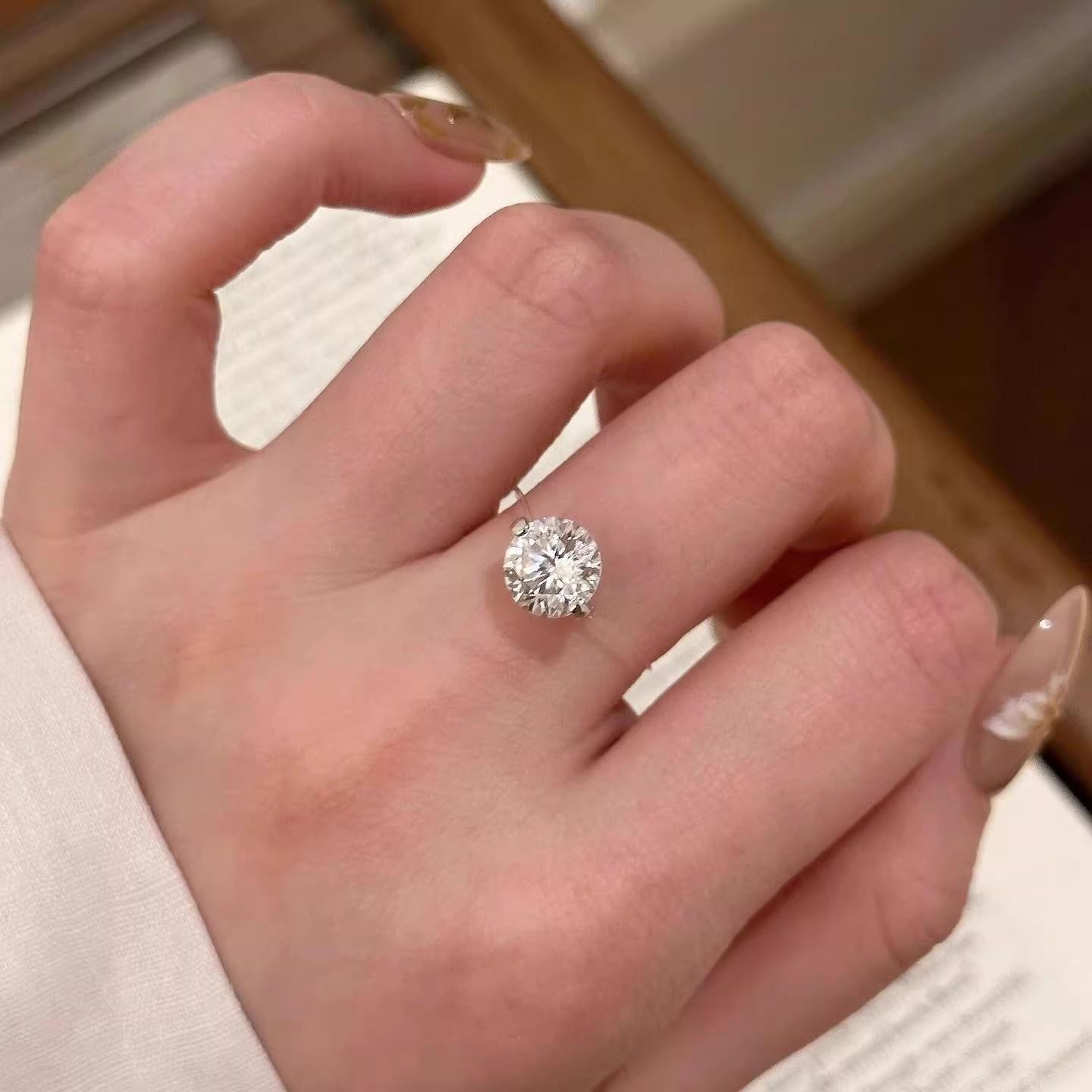 

2026 Super Flash Mermaid Tears Mozambican Single Diamond Ring Women s Light Luxury Premium Sense Fish Line Zircon Index Finger Ring us size 6