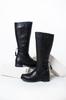 Women Modern Stylish Fashion Boots Boots Faux Leather Black Color Low Heel Boots