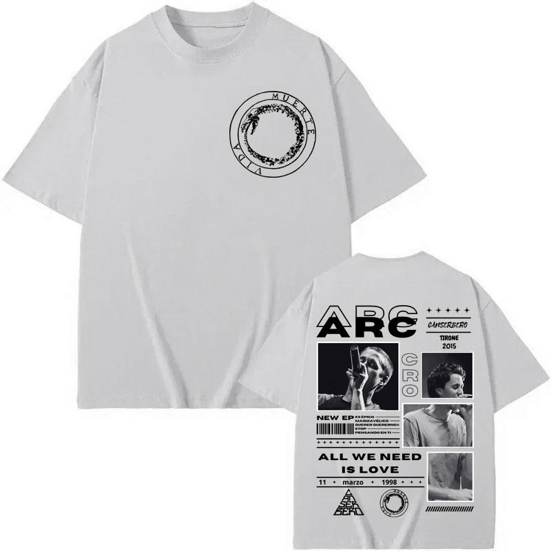 Canserbero All We Need Is Love Muerte Vida Tshirt Fashion Hip Hop Short Sleeve TShirt Men Women Oversized Cotton Tshirts