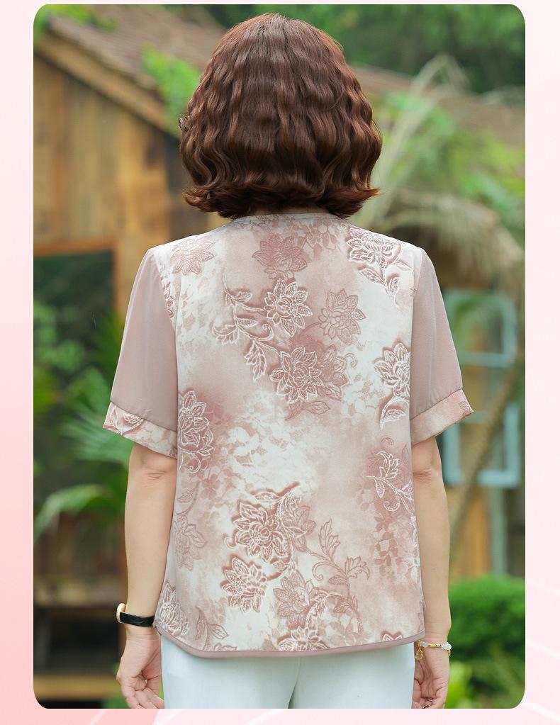 Mom's Summer Chiffon Short-Sleeve Top - Vintage Style 2026 for 50s & 60s