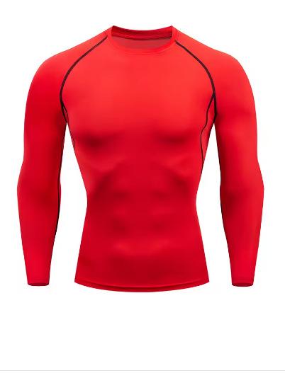 Men's Compression Running T-Shirt Fitness Tight 3D Long Sleeve Sports Shirt Training Jogging Top Sportswear T-Shirt