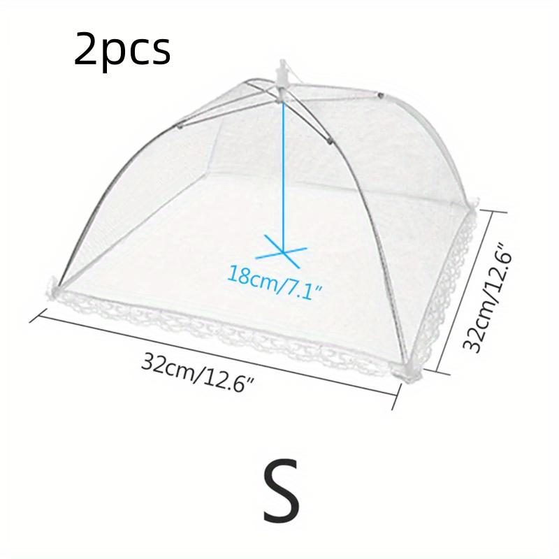 2pcs/Portable Foldable Dining Table Cover Mosquito Net Household Food Cover 2pcs