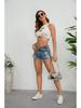 Women's Plus Size High-Waisted Ripped Denim Shorts - Sexy Casual Summer Style