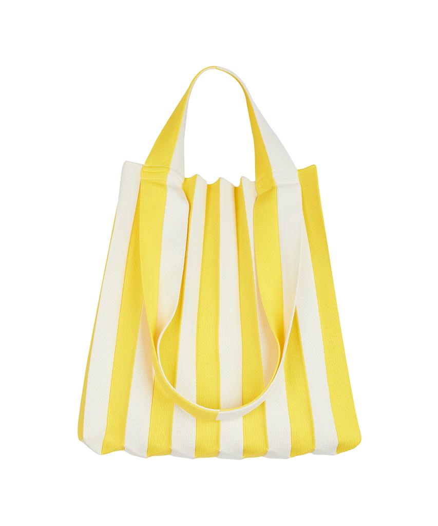 Pleatsmama Two-Way Shopper Bag Yellow Stripe