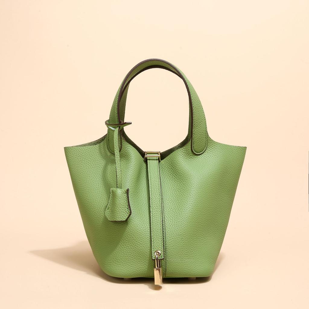 Leather Vegetable Basket Women's Bag High Version Sophie Line TC First Layer Cowhide Bucket Bag Thick Leather Fashion Casual Bag