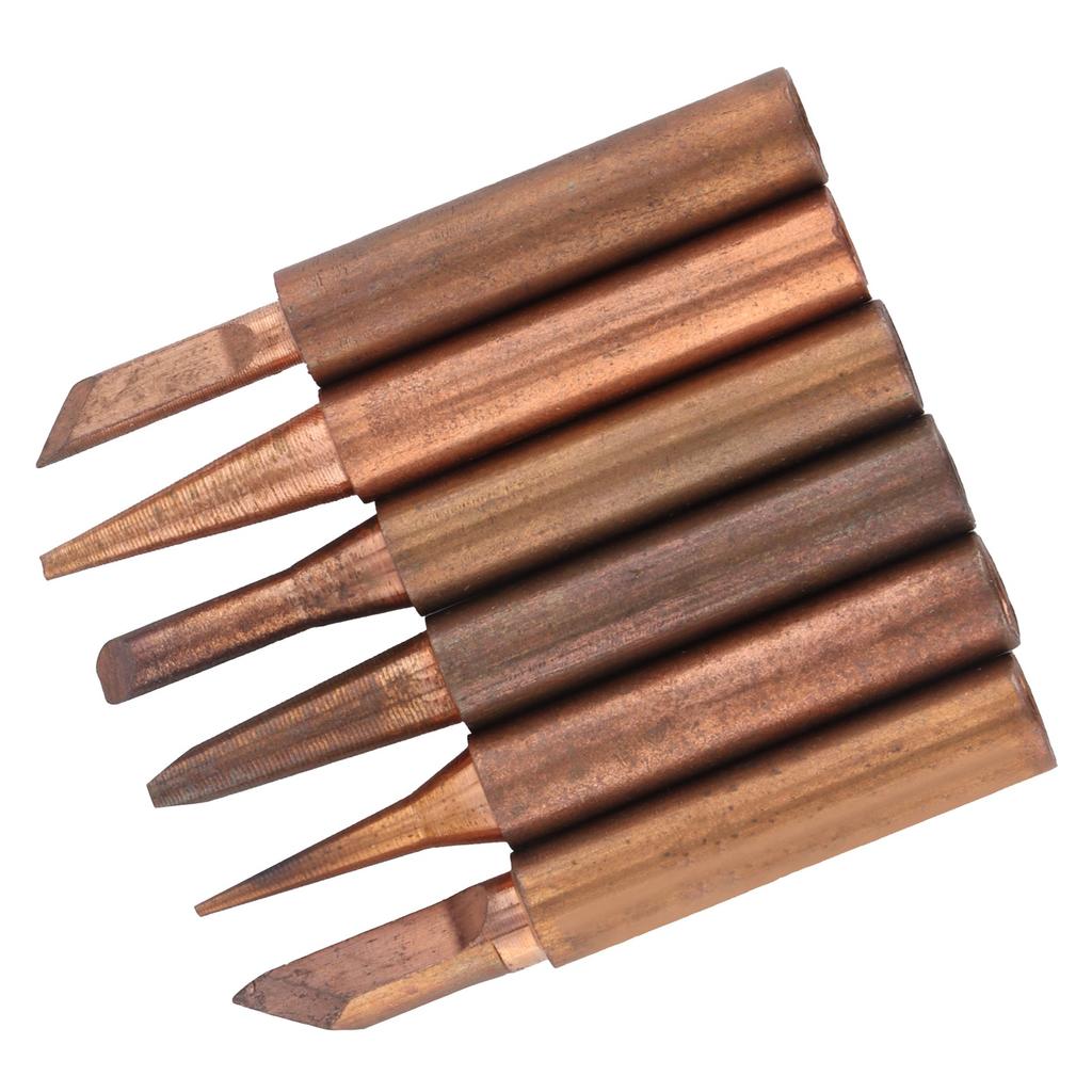 6 Stück Lötkolbenspitzen Extern beheizt Reines Kupfer Schweißkopf Ersatz Lötstationswerkzeug