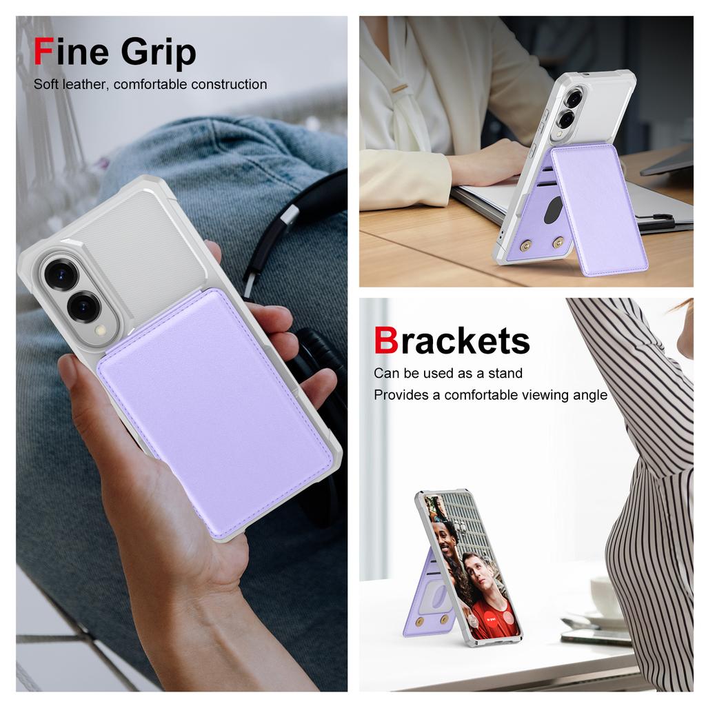 Wallet Card Case Holder Slot Shockproof Phone Case for Samsung Galaxy S25 Edge S25 Ultra Plus S24 FE Leather Purse Bracket Cover