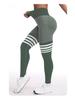 Women's Seamless High-Waisted Striped Peach Lift Yoga Leggings