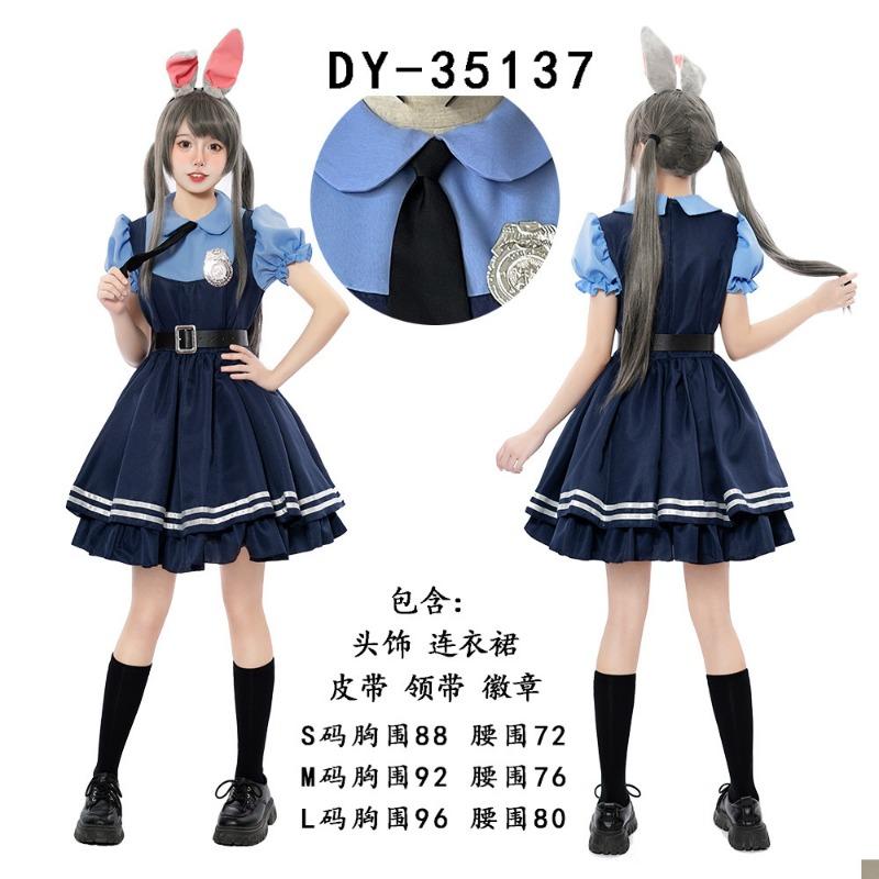 Halloween Zootopia Rabbit Police Officer Udy Judy Kids Adult Nick Fox Manga Costume Girl