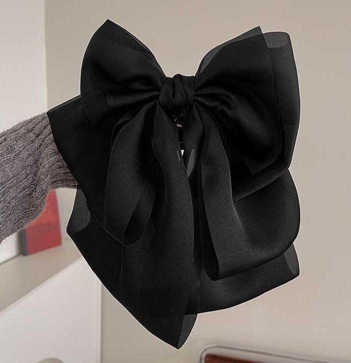 Luxury Starry Sky Rhinestone Bow Hair Clip - Volumizing Shark Clip Accessory
