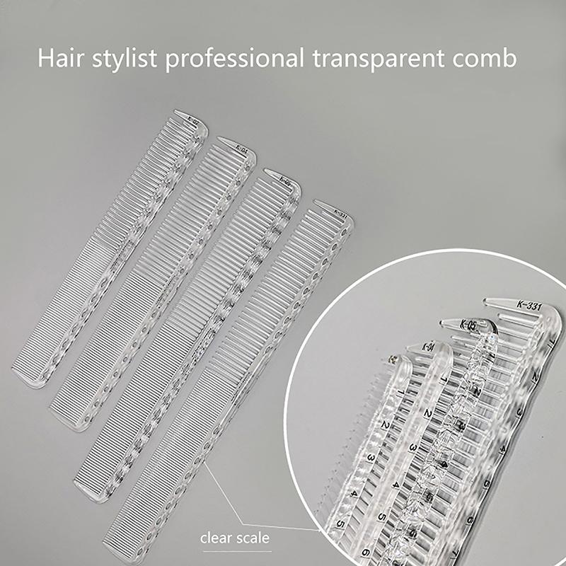 Transparent Salon Hair Comb With Professional Barber Hairdressing Scale Comb