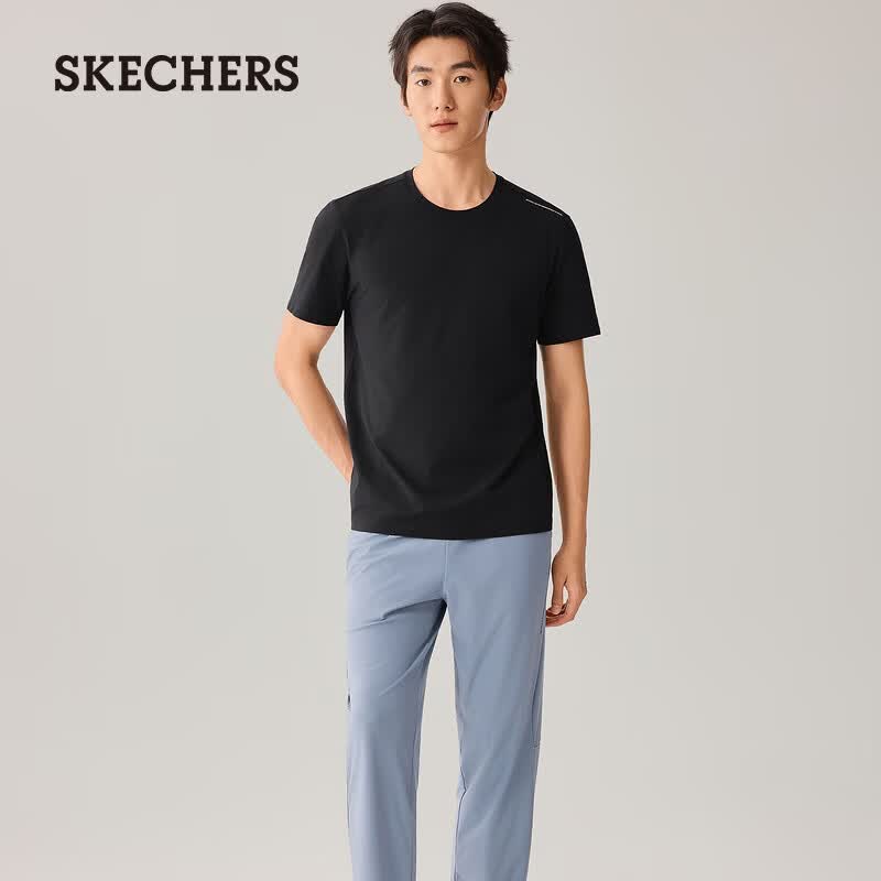 Skechers Men's Lightweight Moisture-Wicking Knit Short Sleeve T-Shirt