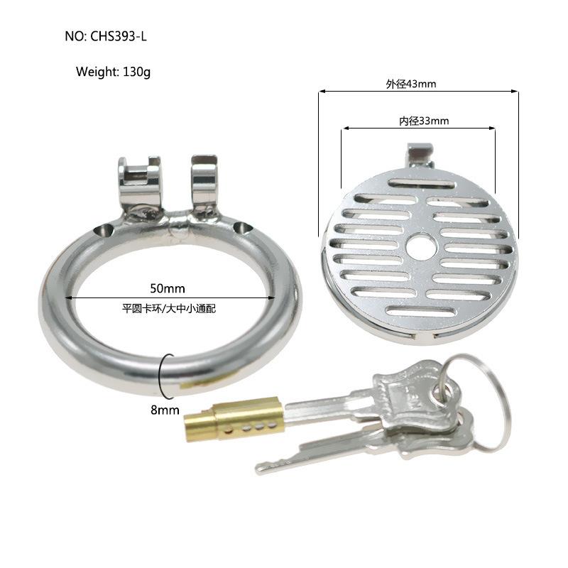 Stainless Steel Flat Chastity Lock New Plain Hollow CB Chastity Tool Adult Toy Penis Cage